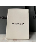 Balenciaga Logo Grained Leather Document-Pouch Clutch White 2019