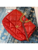 Chanel Quilted Goatskin Chanel 19 Maxi Flap Bag AS1162 Red 2020