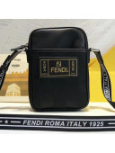 Fendi Messenger Bag in Leather and Fabric For Men Black 2018