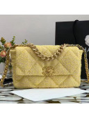 Chanel 19 Tweed Large Flap Bag AS1161 Yellow 2021