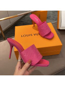 Louis Vuitton Revival Heel Mules 8.5cm in Monogram Embossed Calfskin Pink 2021
