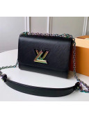 Louis Vuitton Epi Leather Twist MM Shoulder Bag M50282 Black/Rainbow 2020