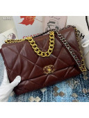 Chanel Quilted Goatskin Chanel 19 Maxi Flap Bag AS1162 Burgundy 2020