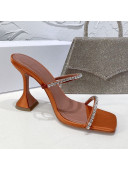 Amina Muaddi Silk Crystal Sandals 9.5cm Orange 2021 32
