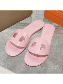 Hermes Roulis Calfskin Flat Slide Sandals All Pink 2021