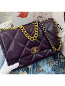 Chanel Quilted Goatskin Chanel 19 Maxi Flap Bag AS1162 Purple 2020