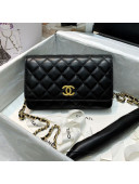 Chanel Quilted Lambskin Wallet on Chain WOC AP1698 Black 2020