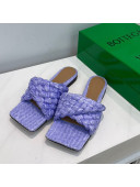 Bottega Veneta Stretch Raffia Flat Slide Sandals Lavender Purple 2021