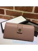 Gucci Leather Continental Wallet 337335 Nude Pink 2020