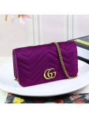 Gucci GG Marmont Velvet Mini Bag 488426 Purple 2017