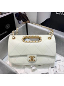 Chanel Gold-Tone Metal Chain Small Flap Bag AS1466 White 2020