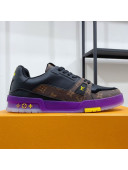 Louis Vuitton Men's Trainer Leather and Monogram Canvas Sneakers Purple 2021
