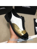 Chanel Calfskin Lace-ups Shoes G36208 Gold/White/Black 03 2020