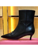 Gucci Zumi Leather Heel Short Boot 577157 Black 2019