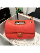 Chanel Gold-Tone Metal Chain Small Flap Bag AS1466 Red 2020