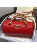 Chanel Grained Calfskin Bowling Bag AS1897 Red 2020