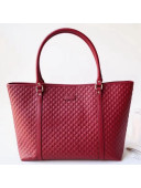 Gucci Signature Leather Shopping Tote Bag 449647 Red 2018