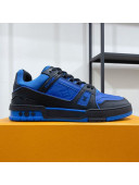 Louis Vuitton Men's Trainer Monogram Leather Sneakers Blue/Black 2021