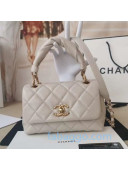 Chanel Quilted Lambskin Small Flap Bag with Twist Top Handle AS2043 White 2020