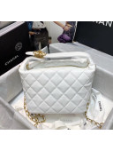 Chanel Quilted Leather Large Hobo Bag With Gold-Tone Metal AS1747 White 2020