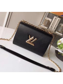 Louis Vuitton Epi Leather Twist MM Shoulder Bag M50282 Black/Gold 2020