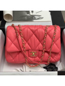Chanel Pleated Calfskin Large Flap Bag AS2234 Pink 2020