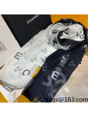 Chanel Contrast Silk Scarf 140x190cm Black/White 2021