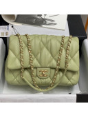 Chanel Pleated Calfskin Large Flap Bag AS2234 Green 2020