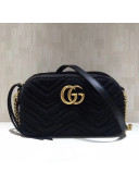 Gucci GG Marmont Velvet Small Camera Shoulder Bag 447632 Black 2017