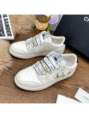 Chanel Quilted Leather Sneakers with LUCKY Charm White 2021