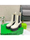 Bottega Veneta Flash White Calfskin Short Boots 9.5cm Black 2021