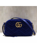 Gucci GG Marmont Velvet Small Camera Shoulder Bag 447632 Cobalt Blue 2017