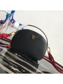Prada Odette Saffiano Leather and Crocodile Bag 1BH123 Black/Red 2019