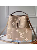 Louis Vuitton NéoNoé MM Bucket Bag in Monogram Leather M45555 Gray 2020