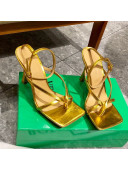 Bottega Veneta Stretch Lambskin Strap Sandals 9cm Gold 2021