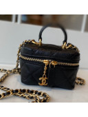 Chanel Grained Calfskin Small Vanity with Chain AP2194 Black 2021