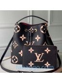 Louis Vuitton NéoNoé MM Bucket Bag in Monogram Leather M45497 Black 2020 
