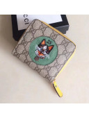 Gucci GG Supreme Mini Zip Wallet With Bosco Patch 499382 Green 2018