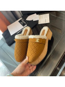 Chanel Suede and Shearling Clogs Mules 4.5cm G38271 Clay 2021