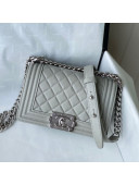 Chanel Grained Calfskin Small Boy Flap Bag A67085 Gray/Silver 2021