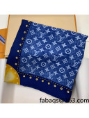 Louis Vuitton Monogram Denim Square Scarf 110x110cm Blue 2021