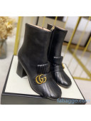 Gucci Leather Ankle Boot With Double G Hardware and Fringe Black 2020 