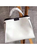 Fendi Calfskin Essential Peekaboo Bag 38cm White 2018