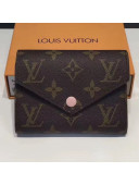 Louis Vuitton Monogram Canvas Victorine Flap Short Wallet M62360 Light Pink 