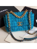 Chanel 19 Tweed Small Flap Bag AS1160 Blue 2019