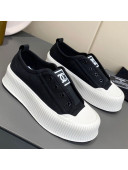 Chanel Canvas Platform Open Sneakers Black 2021