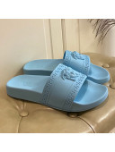 Versace Flat Side Sandals Blue 2021 03