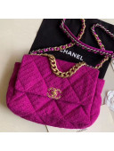 Chanel 19 Tweed Large Flap Bag AS1161 Purple 2019