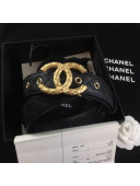 Chanel Quilted Grained Calfskin Belt 3cm with Metallic CC Buckle Black 2021