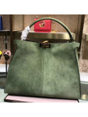 Fendi Suede Leather Peekaboo X-lite Large Bag Green 2018